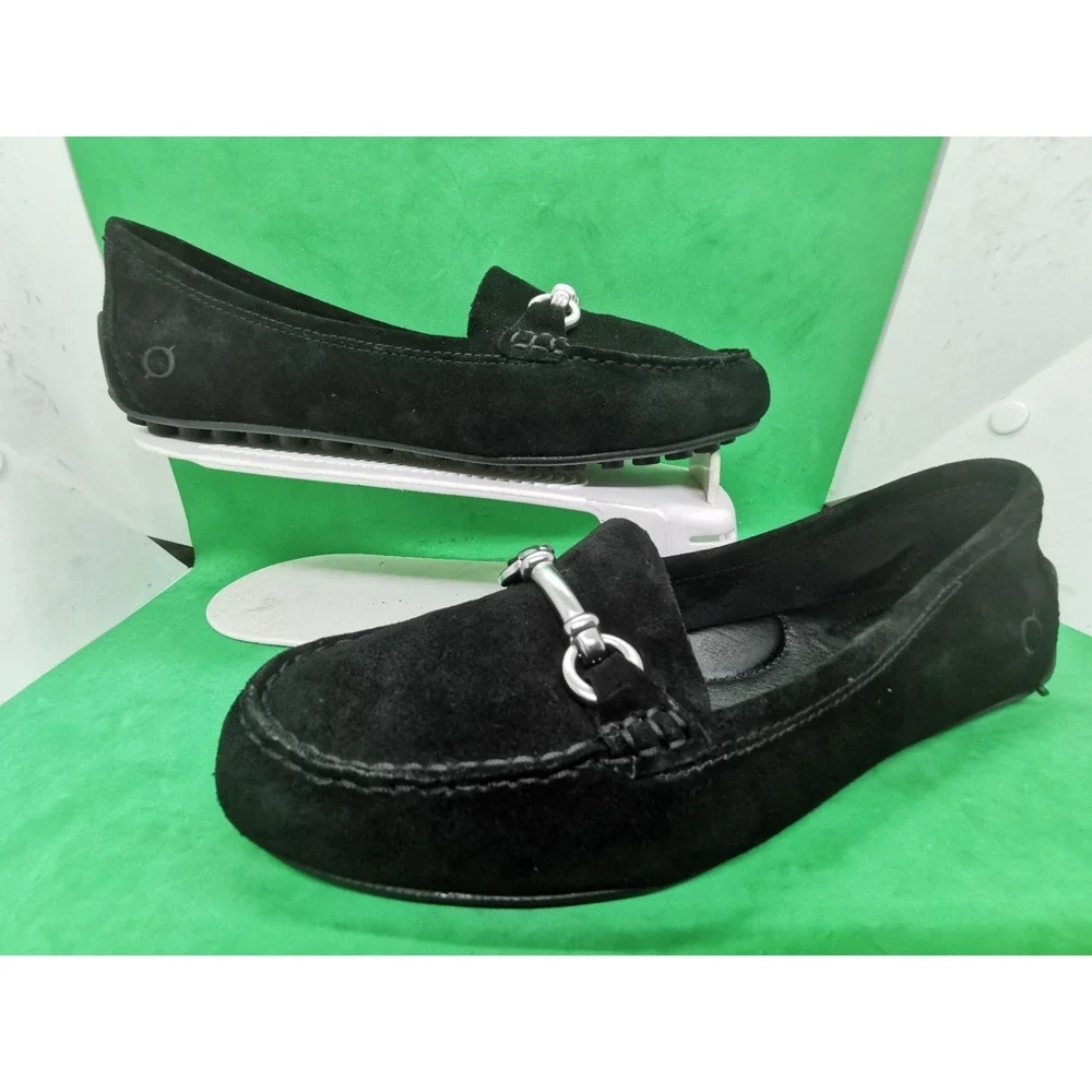 Born® Womens Size 8.5US Very Comfortable Magnolia Loafer Black Suede Leather
